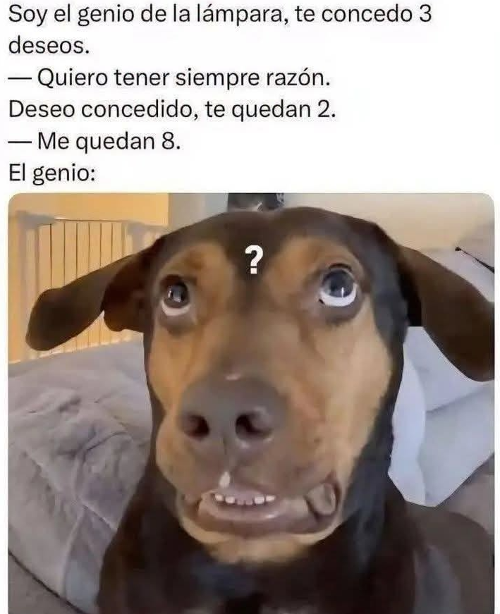 Yo pidiendo deseos al genio