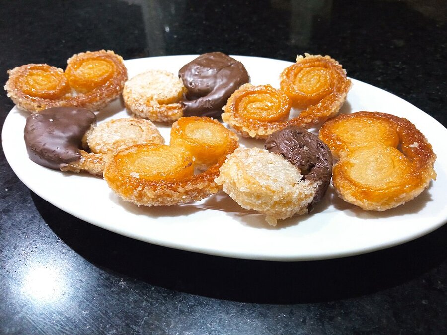 Palmeritas de mantequilla y de chocolate